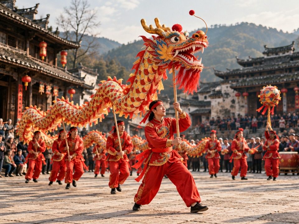 正月十五舞龙祈福民俗活动