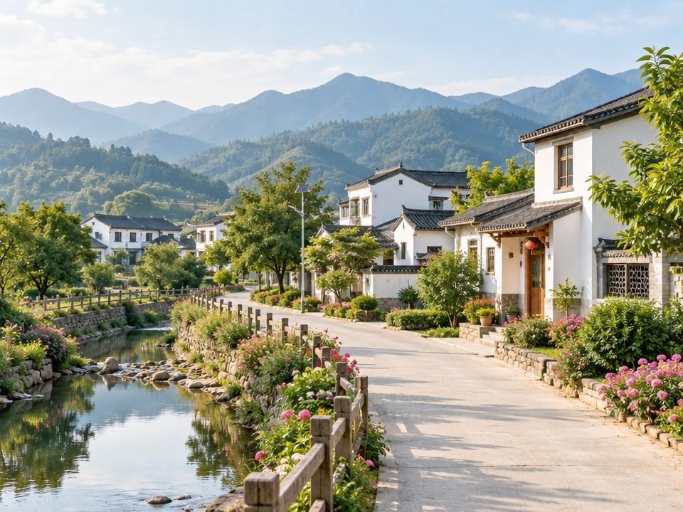 江苏黄龙岘村茶乡景色